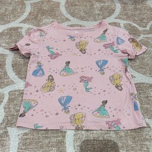 Disney Pink Princess Tee with Colorful Characters